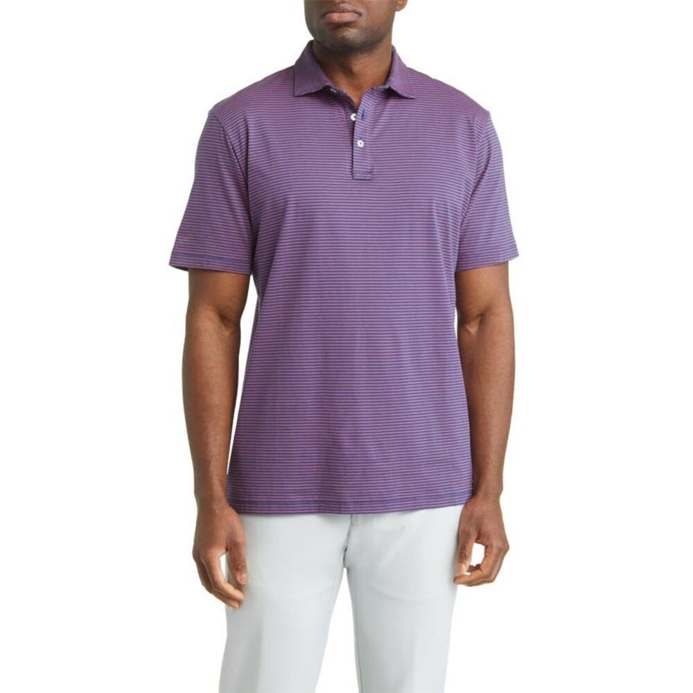Peter Millar Purple/Blue Cotton Stripe Pilot Mill Halifax Polo Men’s Size XL